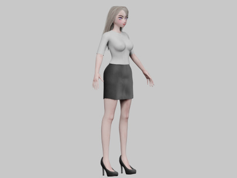 Cute anime girl V32626 Model 3D
