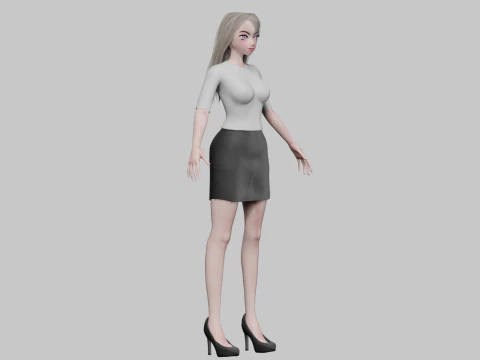 Cute anime girl V32626 3D Model