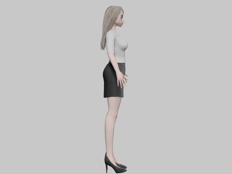 Cute anime girl V32626 3D Model