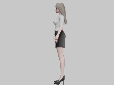 Cute anime girl V32626 3D Model