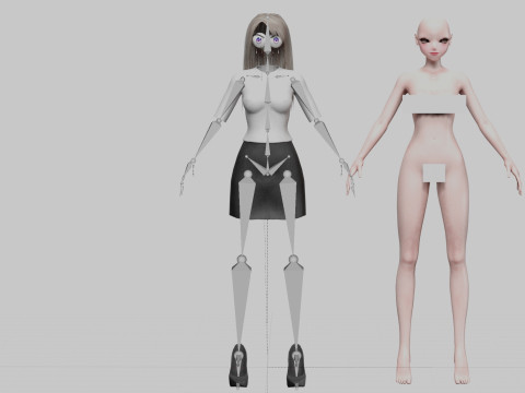Cute anime girl V32626 Model 3D