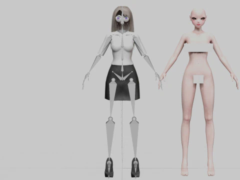 Cute anime girl V32626 3D Model