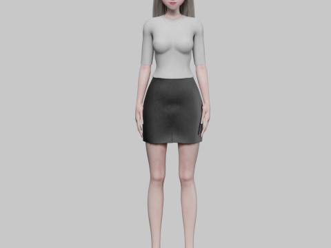 Cute anime girl V32626 Model 3D