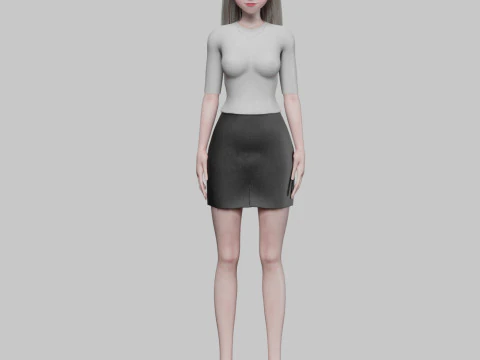 Cute anime girl V32626 3D Model