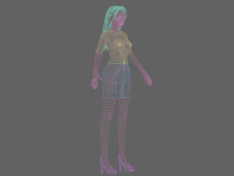 Cute anime girl V32626 Model 3D