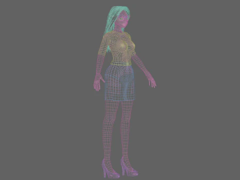 Cute anime girl V32626 3D Model
