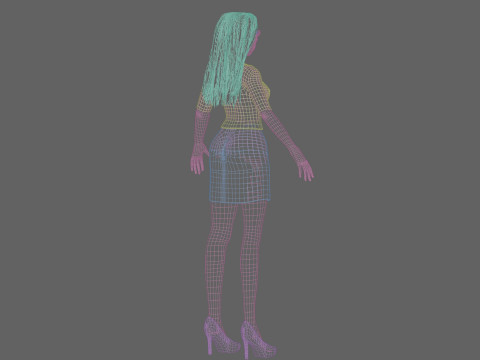 Cute anime girl V32626 Model 3D