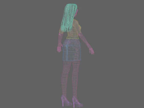 Cute anime girl V32626 3D Model
