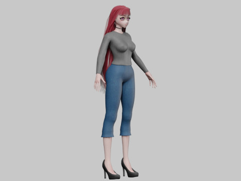 Cute Basic girl V33934 3D Model