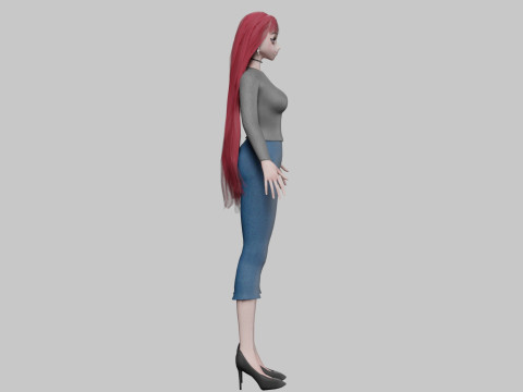 Cute Basic girl V33934 3D Model