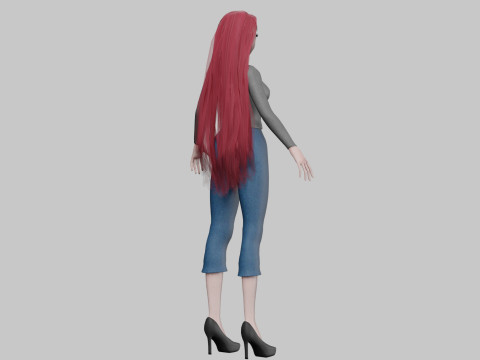 Cute Basic girl V33934 3D Model