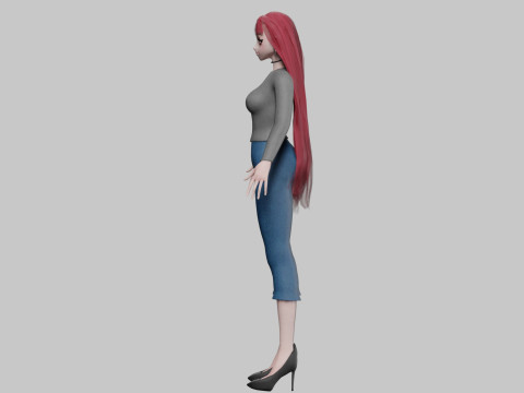 Cute Basic girl V33934 3D Model