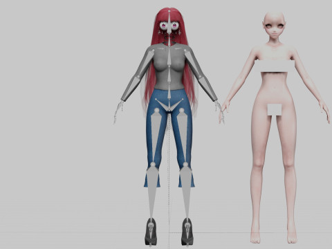 Cute Basic girl V33934 3D Model