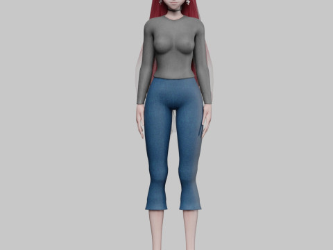 Cute Basic girl V33934 3D Model