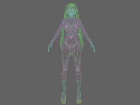 Cute Basic girl V33934 3D Model