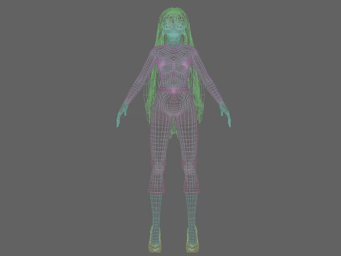 Cute Basic girl V33934 3D Model