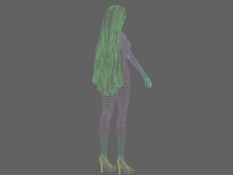 Cute Basic girl V33934 3D Model