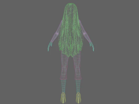 Cute Basic girl V33934 3D Model