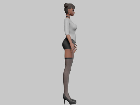 Cute black girl V24116 Model 3D