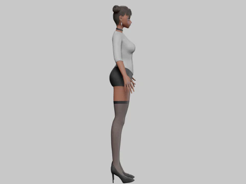 Cute black girl V24116 3D Model