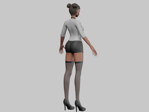 Cute black girl V24116 3D Model