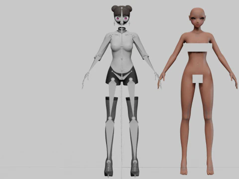 Cute black girl V24116 3D Model