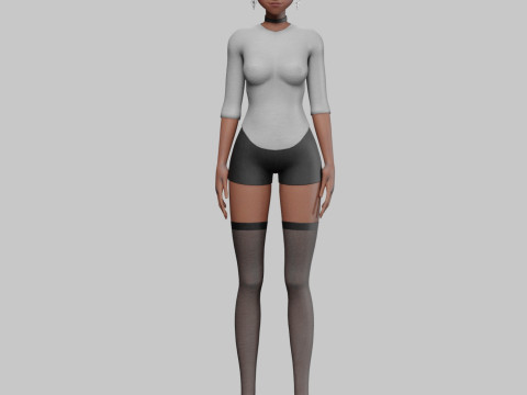 Cute black girl V24116 Model 3D