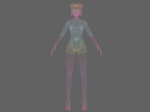 Cute black girl V24116 Model 3D