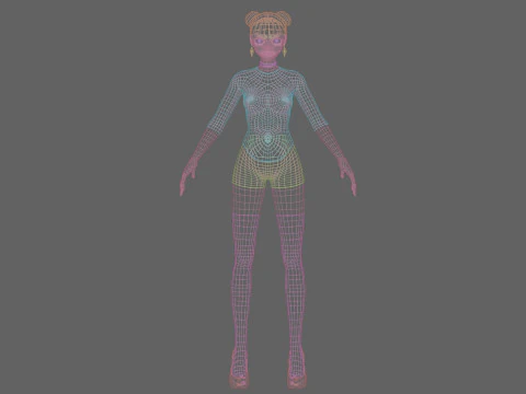 Cute black girl V24116 3D Model