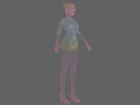 Cute black girl V24116 3D Model