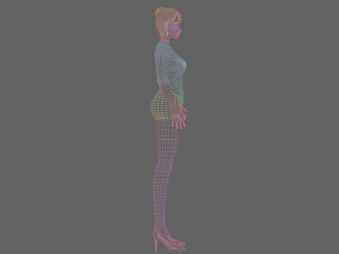 Cute black girl V24116 Model 3D