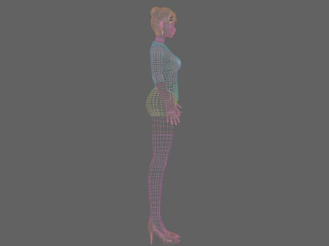Cute black girl V24116 3D Model