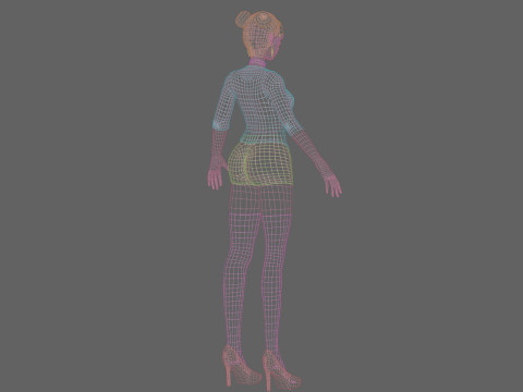 Cute black girl V24116 Model 3D