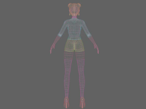 Cute black girl V24116 3D Model