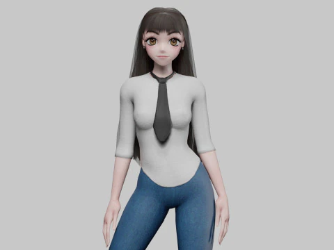 귀여운 비즈니스 소녀 V29185 3D 모델