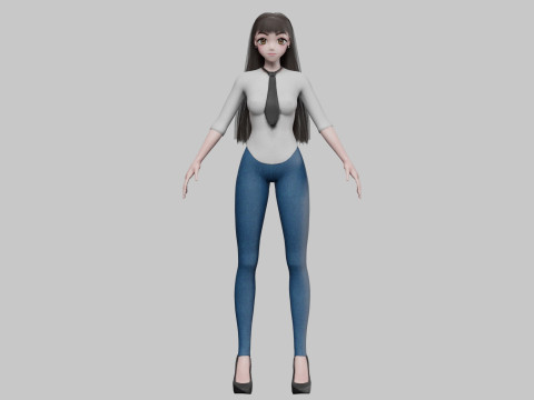 Cute business girl V29185 Modelo 3D