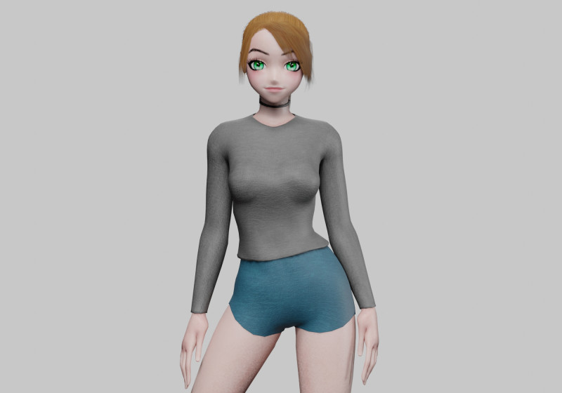 Cute classic girl V20080 3D मॉडल .c4d .max .obj .3ds .fbx .stl .blend