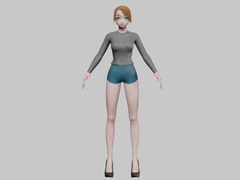 Cute classic girl V20080 3D मॉडल