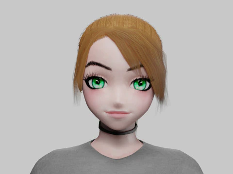 Cute classic girl V20080 3D Model