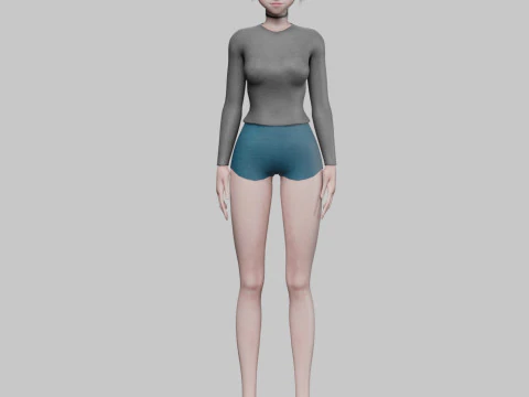 Cute classic girl V20080 3D Model