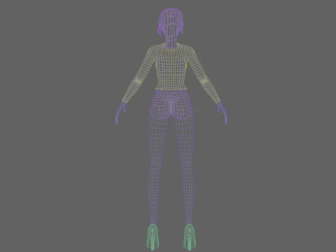 Cute classic girl V20080 3D Model