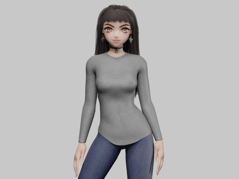 Cute cool girl V34624 3D Model