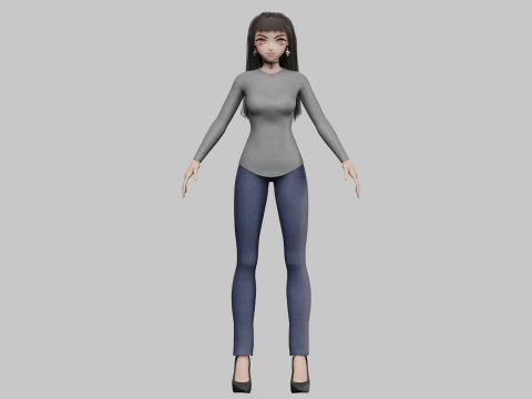 Cute cool girl V34624 3D Model