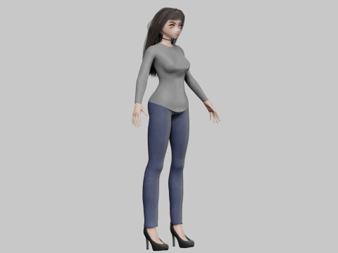 Cute cool girl V34624 3D Model