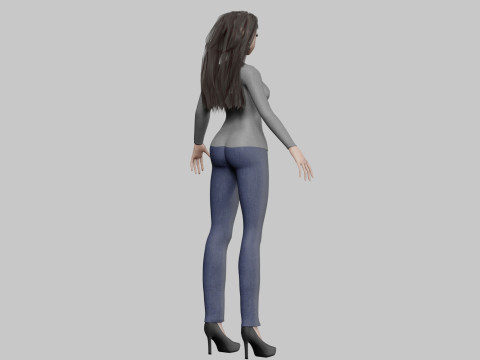 Cute cool girl V34624 3D Model
