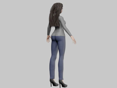 Cute cool girl V34624 3D Model