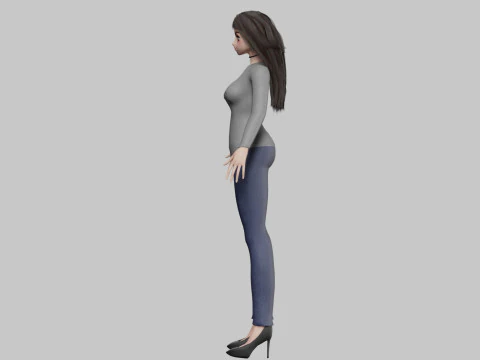 Cute cool girl V34624 3D Model