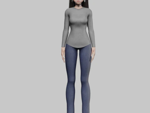 Cute cool girl V34624 3D Model
