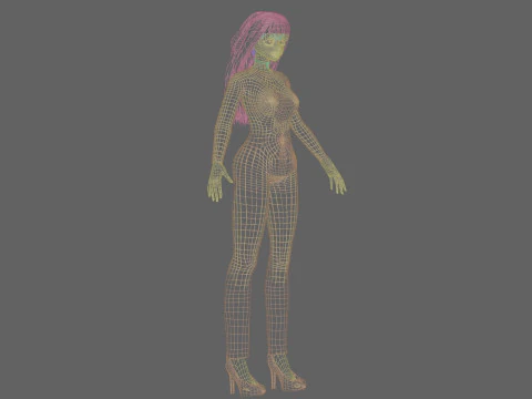 Cute cool girl V34624 3D Model