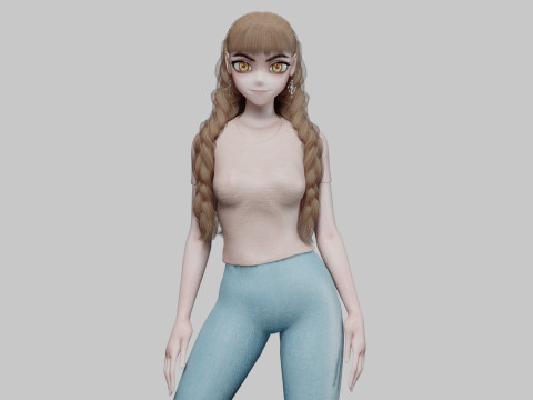 Cute Standard girl V31871 3D Model